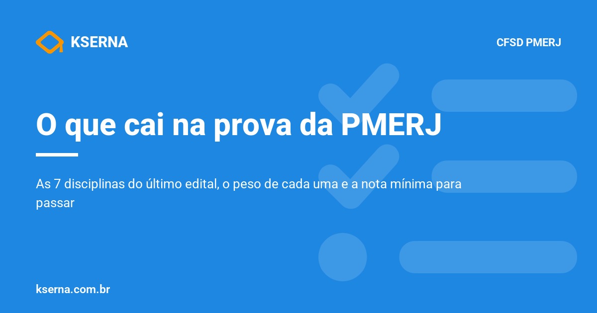 O que cai na prova da PMERJ: as sete disciplinas do conteudo programatico do ultimo edital do CFSD